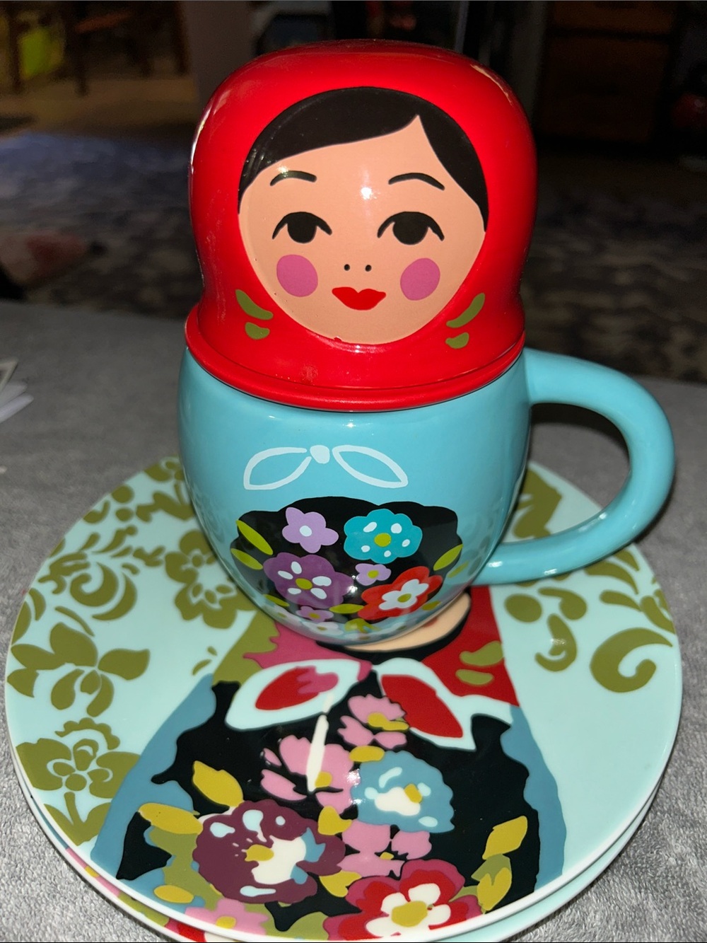 Vintage World Market Nesting and Doll Tea Infusing Cup set